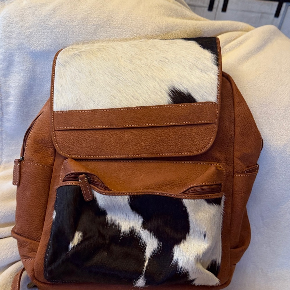 Cowhide Backpack. Euc - image 1